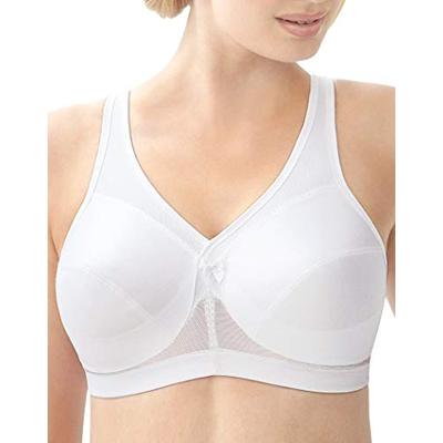 Glamorise Women's Plus Size Full Figure MagicLift Active Wirefree Support Bra #1005, White, 46K