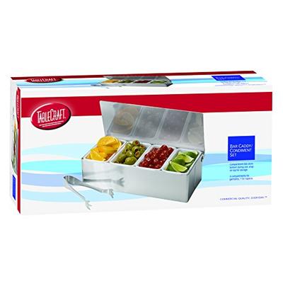 TableCraft H1604 4 Compartment Bar Caddy With Tongs