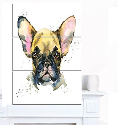 Design Art Watercolor Brown Dog Illustration Contemporary Animal Art Canvas 28'' H x 36'' W x 1'' D