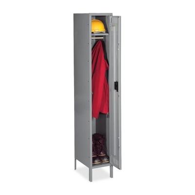 Tennsco Single-Tier Lockers w/ Legs-Single-Tier Locker, w/ Legs, 12"x18"x78", Medium Gray