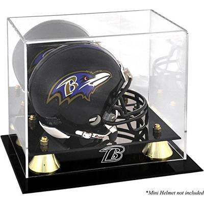 Mounted Memories Baltimore Ravens Golden Classic Mini Helmet Display Case