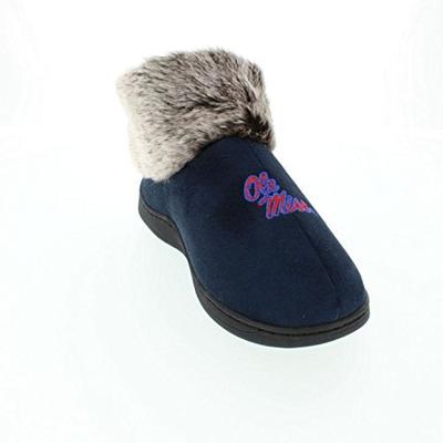 MSS14-3 - Mississippi Rebels Faux Sheepskin Furry Top Slippers - Large