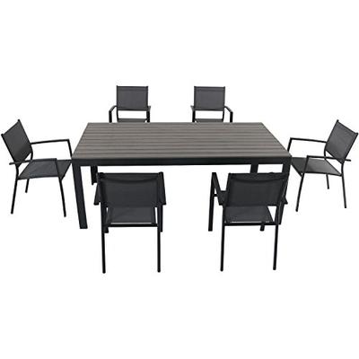 Hanover TUCSDN7PC-GRY Tucson (7 Piece) Dining Set, Gray Outdoor Furniture