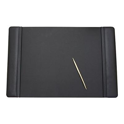 Dacasso Black Leather Desk Pad with Side Rails, 22-Inch by 14-Inch
