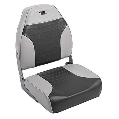 Wise 8WD588PLS-664 Mid-Back Fishing Boat Seat with Logo, (Grey/Charcoal)
