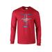 Ford Mustang T-Shirt Ford Mustang Pony & Stripes Long-Sleeve-Red-Mediu