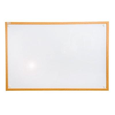 Viztex, Premium Lacquered Steel Magnetic Dry Erase Board with Oak Effect Surround, Size 36" x 24" (F