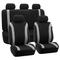 FH GROUP FH-FB054115 Full Set Cosmopolitan Flat Cloth Seat Cover w. 5 Detachable Headrests and Split