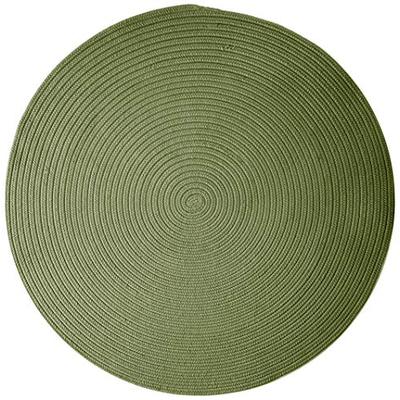 Boca Raton Polypropylene Braided Round Rug, 10-Feet, Moss Green