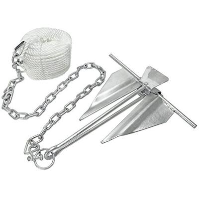 Extreme Max Silver 3006.6719 Complete Slip Ring Kit with Rope/Anchor Chain/Shackle-#10/5 lb