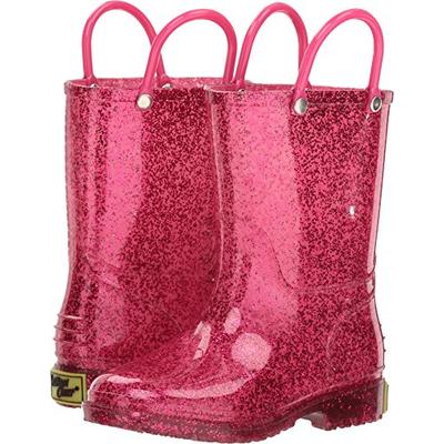 Western Chief Girls' Glitter Waterproof Rain Boot, Pink 12 M US Little Kid
