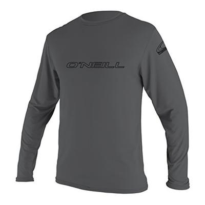 O'Neill Wetsuits Men's Basic Skins UPF 50+ Long Sleeve Sun Shirt, Smoke, Medium