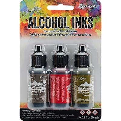 Adirondack Earthtones Alcohol Ink .5oz 3/Pkg-Tuscan Garden-Red Peppr/Mushroom/Oregano