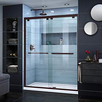 DreamLine Encore 50-54 in. W x 76 in. H Frameless Semi-Frameless Bypass Shower Door in Oil Rubbed Br