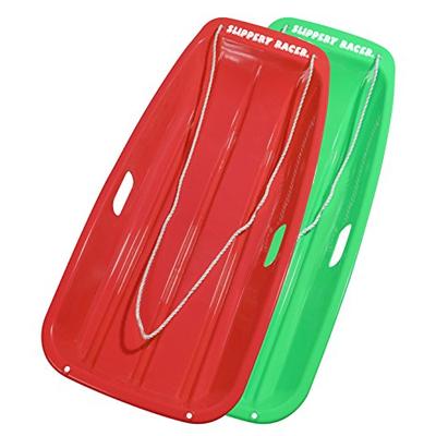 Slippery Racer Downhill Sprinter Snow Sled (2 Pack), Red/Green