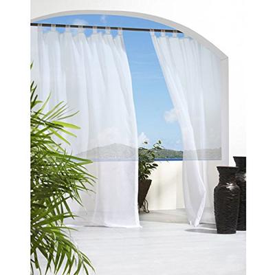 Outdoor Decor Escape Tab Top Curtain Panel-White, 54 x 108