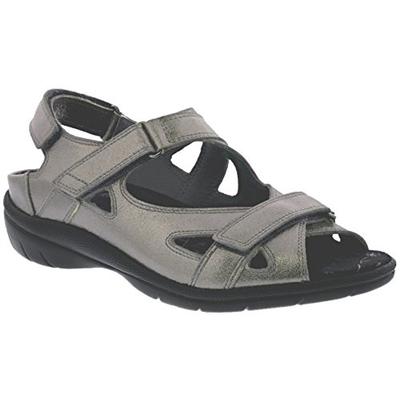 Drew Shoe Lagoon Women's Therapeutic Diabetic Extra Depth Sandal: Pewter 7.5 Wide (D) Velcro