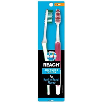 REACH Advanced Design Toothbrushes Firm Full Head Color May Vary 2 ea (Pack of 6)
