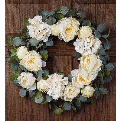 1-800-Flowers Everyday Gift Delivery Serene White Peony & Hydrangea Wreath - 24