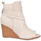 Brinley Co. Womens Wedge Bootie Taupe, 7 Regular US screenshot. Shoes directory of Clothing & Accessories.