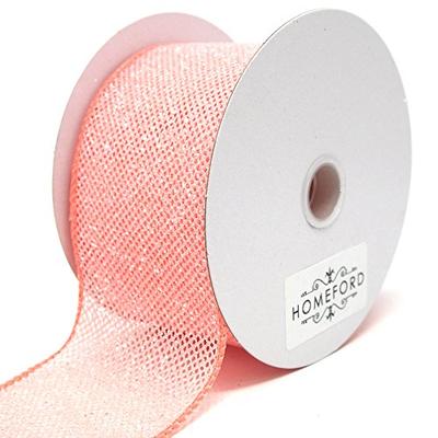 Homeford Frosted Net Wired Ribbon, 10 Yards (Coral, 2-1/2-Inch)