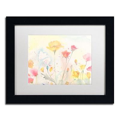 Poppy Festival Artwork by Sheila Golden, 11 by 14-Inch, White Matte with Black Frame
