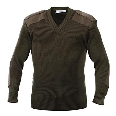 Rothco Acrylic V-Neck Sweater in Olive Drab - X-Large