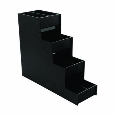 Vertiflex Narrow Condiment Organizer, 4 Shelves, 8 Compartments, 6 x 19 x 15-7/8 Inches, Black (VFC-