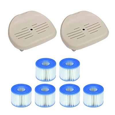 Intex Seat for Pure Spa Hot Tub (2 Pack), PureSpa Type S1 Filters (3 Pack)