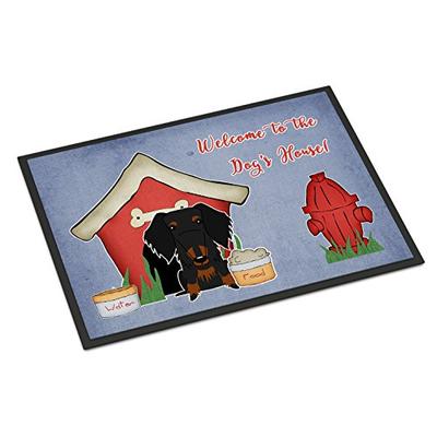 Caroline's Treasures BB2881JMAT Dog House Collection Wire Haired Dachshund Black Tan Indoor or Outdo