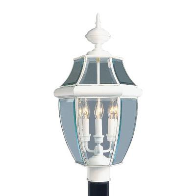 Livex Lighting 2354-03 Outdoor Post with Clear Beveled Glass Shades, White