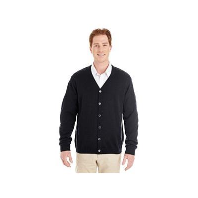 Harriton Mens Pilbloc V-Neck Button Cardigan Sweater (M425) -BLACK -5XL