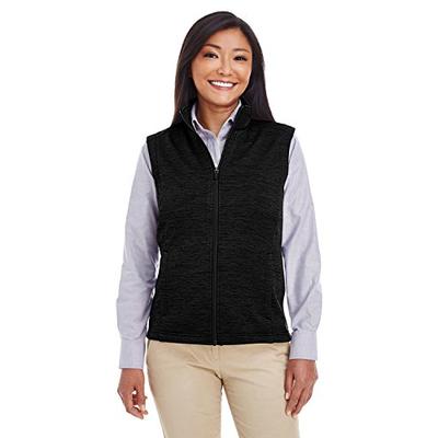DJ LADS SOLID MELANGE FLC VEST, BLACK HEATHER, L