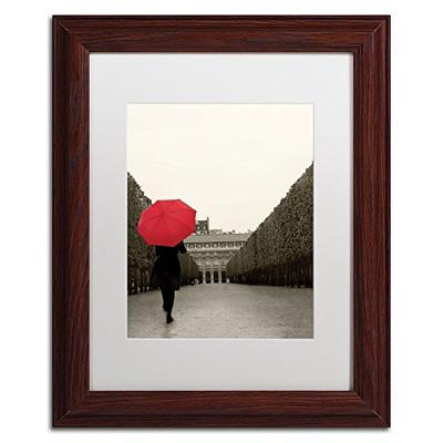 Paris Stroll I Feet Artwork by Sue Schlabach Wood Frame, 11 by 14-Inch, White Matte