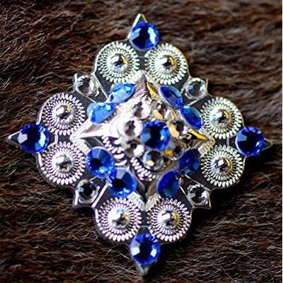 Challenger Tack 4 Conchos Rhinestone Horse Saddle Western Berry Clear CO45
