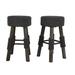 Gracie Oaks Frisbee Round Backless 23.25" Bar Stool Wood/Upholstered in Brown/Gray | 23.25 H x 13 W x 13 D in | Wayfair
