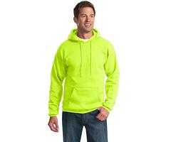 Port & Company Men's Ultimate Pullover Hooded Sweatshirt L Safety Green