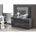 Orren Ellis Warsaw 6 Drawer Double Dresser w/ Mirror Wood in Gray | 65.4 H x 65.4 W x 20.5 D in | Wayfair 84A858125B9C4DD89980DD273431BFFC