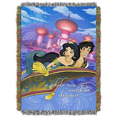 Disney's Aladdin, "A Whole New World" Woven Tapestry Throw Blanket, 48" x 60", Multi Color