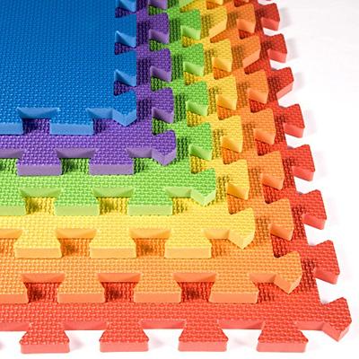 IncStores - Rainbow Foam Tiles (6 Pack) - 2ft x 2ft Interlocking Foam Children's Portable Playmats