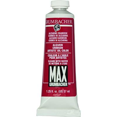 Grumbacher Max Water Miscible Oil Paint, 37ml/1.25 oz, Alizarin Crimson