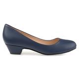 Brinley Co. Womens Soren Classic Faux Leather Comfort-Sole Heels Navy, 5.5 Regular US screenshot. Shoes directory of Clothing & Accessories.