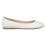Brinley Co. Womens Comfort Sole Faux Leather Round Toe Flats White, 6 Regular US screenshot. Shoes directory of Clothing & Accessories.