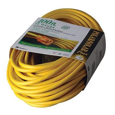 Coleman Cable 01289 100-Foot All-Weather 16/3 Extension Cord with Lighted End