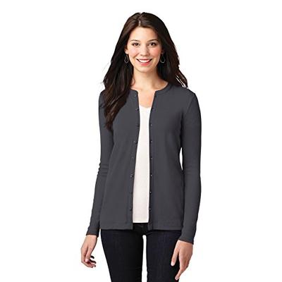 Port Authority Women's Concept Stretch Button Front Cardigan XL Grey Smoke