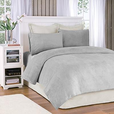 True North by Sleep Philosophy Soloft Plush Grey Sheet Set, Casual Bed Sheets Twin, Bed Sheets Set 4