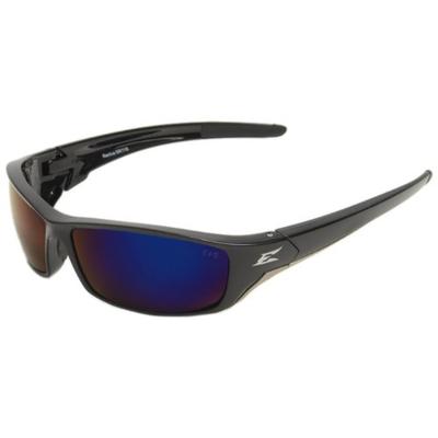 Edge Eyewear SR118 Reclus Safety Glasses, Black with Blue Mirror Lens
