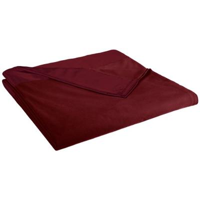 Shavel All Seasons Year Round Sheet Blanket with Satin Hem, Full/Queen, Wine