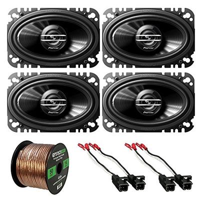 2 x Pioneer TSG4620S 4x6" 2-Way 200W Car Speakers (2 Pairs), 2 x Metra 72-4568 Speaker Wire Harness