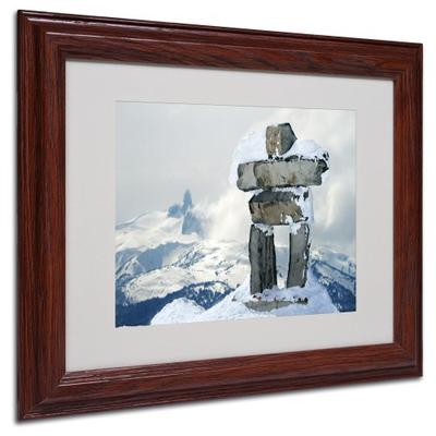 Whistler Inukshuk by Pierre Leclerc Canvas Wall Artwork, Wood Frame, 11 by 14-Inch